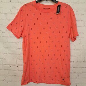 Nautica NEW Anchor Print  COTTON T Shirt Size Medium